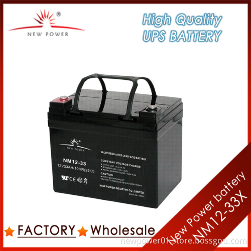 12V 33ah AGM Lead Acid Battery for UPS (NM12-33X)